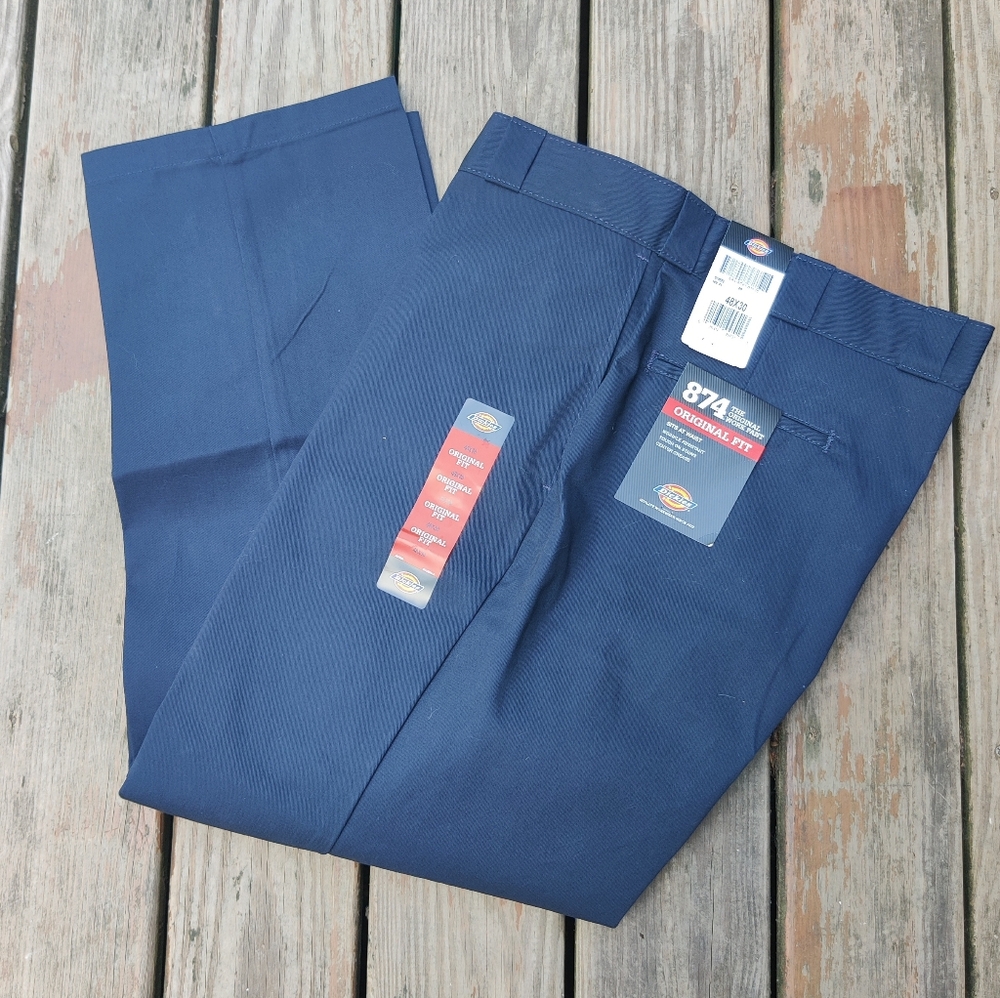 NWT Dickies 874 Original Fit 48x30 Navy Blue Work Pants Uniform School Workwear